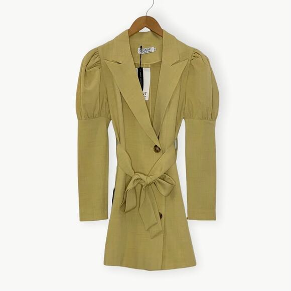 Quaint by Durlana Quantas Yellow Ginger Blazer Dress 34 XS NWT - Picture 4 of 9